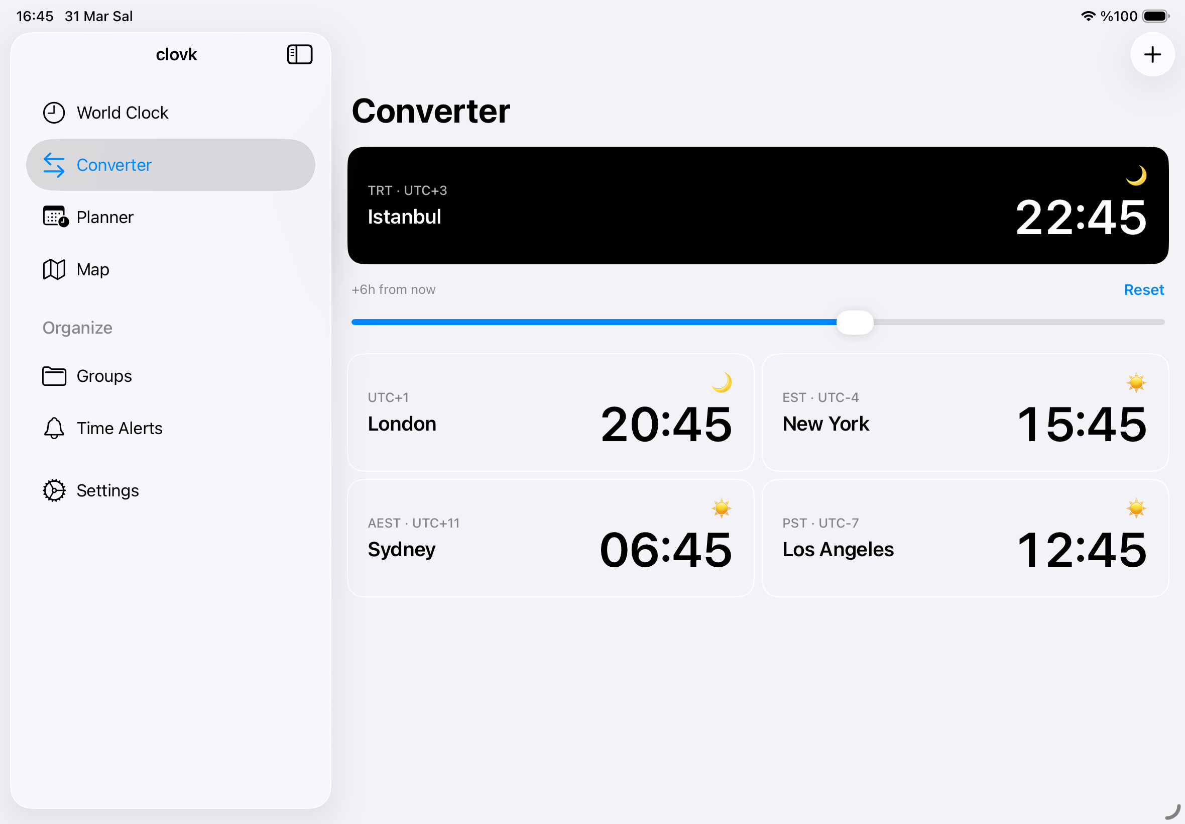 Clovk on iPad — Converter